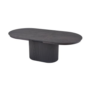 Erweiterbarer Tisch VAGOS – 180-220 cm – Ovale Form – Dunkelbraune Farbe – Designstil