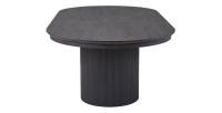 Erweiterbarer Tisch VAGOS – 180-220 cm – Ovale Form – Dunkelbraune Farbe – Designstil