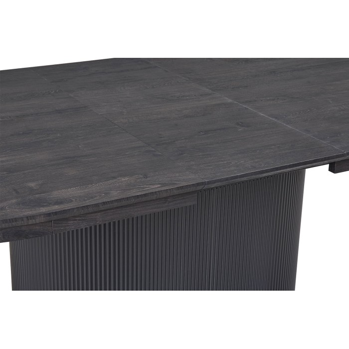 Ausziehbarer Tisch VAGOS – 180-220 cm – Ovale Form – Dunkelbraune Farbe – Designstil