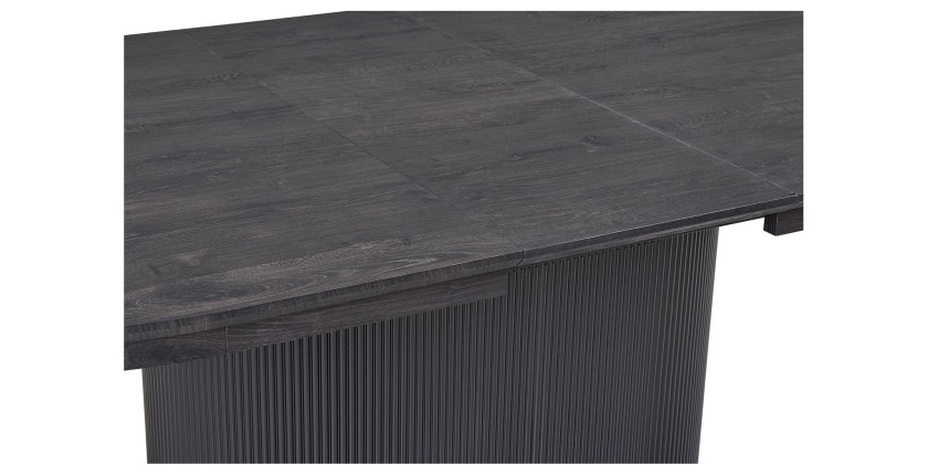 Erweiterbarer Tisch VAGOS – 180-220 cm – Ovale Form – Dunkelbraune Farbe – Designstil