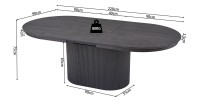 Erweiterbarer Tisch VAGOS – 180-220 cm – Ovale Form – Dunkelbraune Farbe – Designstil