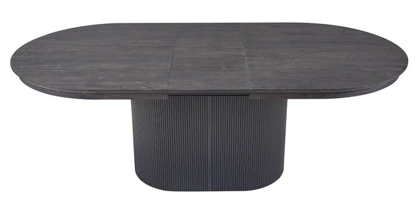 Erweiterbarer Tisch VAGOS – 180-220 cm – Ovale Form – Dunkelbraune Farbe – Designstil