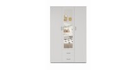 Armadio a 3 ante con specchio TOM - Dimensioni: H185 x L120 x P52 cm - Colore bianco - Stile design