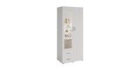 Armario de 2 puertas con espejo TOM – Dimensiones H185 x L80 x P52 cm – Color blanco – Estilo diseño