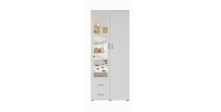Armario de 2 puertas con espejo TOM – Dimensiones H185 x L80 x P52 cm – Color blanco – Estilo diseño