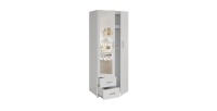 Armario de 2 puertas con espejo TOM – Dimensiones H185 x L80 x P52 cm – Color blanco – Estilo diseño