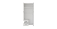 Armario de 2 puertas con espejo TOM – Dimensiones H185 x L80 x P52 cm – Color blanco – Estilo diseño