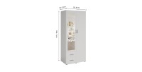 Armario de 2 puertas con espejo TOM – Dimensiones H185 x L80 x P52 cm – Color blanco – Estilo diseño