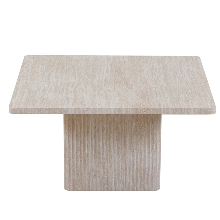Set 2 tavolini nidificati EDEN – Travertino beige – H52/42 x L80/60 x P80/60 cm – Stile moderno