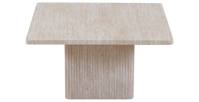 Set 2 tavolini nidificati EDEN – Travertino beige – H52/42 x L80/60 x P80/60 cm – Stile moderno