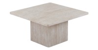 Set 2 tavolini nidificati EDEN – Travertino beige – H52/42 x L80/60 x P80/60 cm – Stile moderno