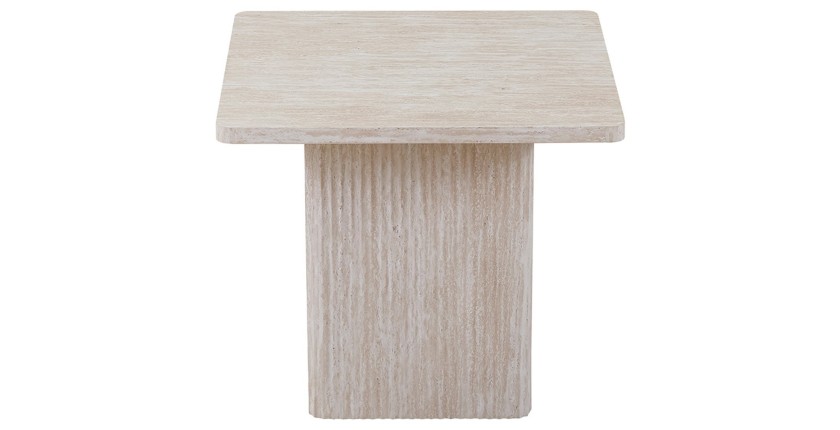 Set 2 tavolini nidificati EDEN – Travertino beige – H52/42 x L80/60 x P80/60 cm – Stile moderno