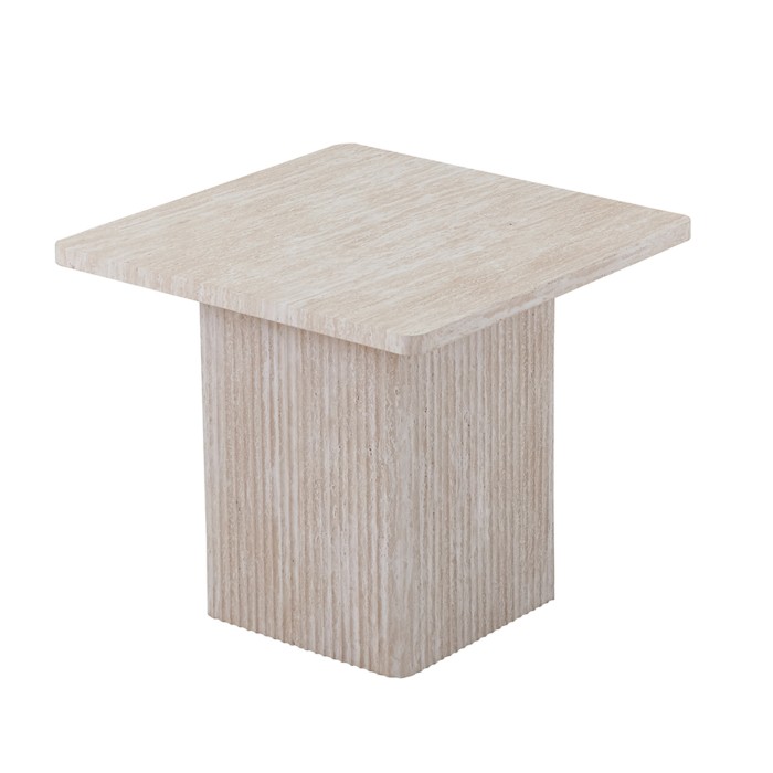 Set 2 tavolini nidificati EDEN – Travertino beige – H52/42 x L80/60 x P80/60 cm – Stile moderno