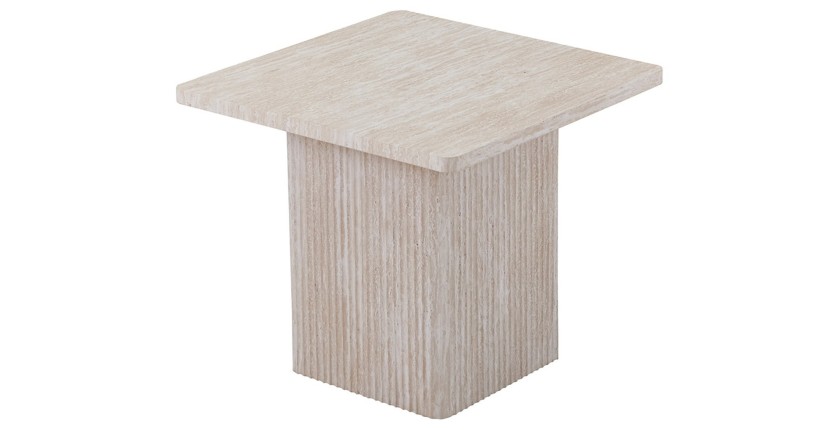 Set 2 tavolini nidificati EDEN – Travertino beige – H52/42 x L80/60 x P80/60 cm – Stile moderno
