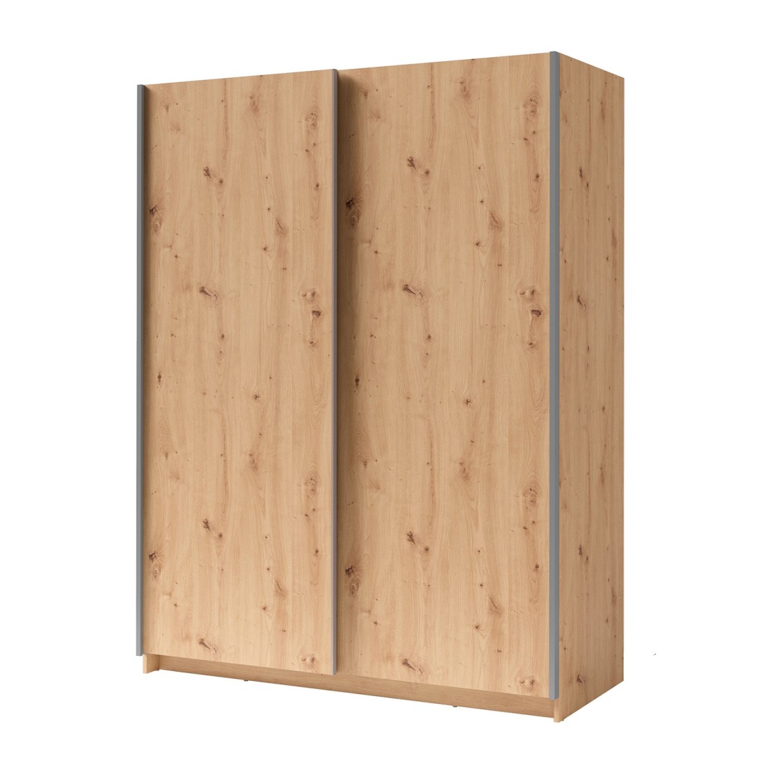 Armario de 2 puertas correderas - Colección GOZU - Color roble artesano - 150 x 198 x 62 cm