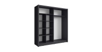 Armadio con 2 porte scorrevoli e specchio 155 cm - grigio grafite - Collezione OZZULA