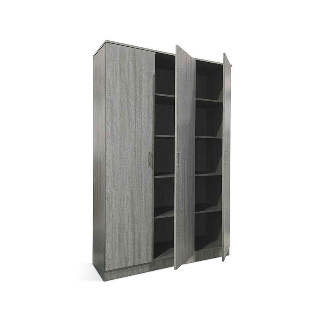 Armoire 3 portes coloris chêne collection REY. Garde Robe idéal pour votre entrée ou votre buanderie