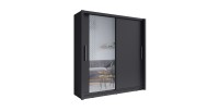 Schwebetürenschrank mit Spiegel - 205 cm - graphitgrau - Kollektion OZZULA