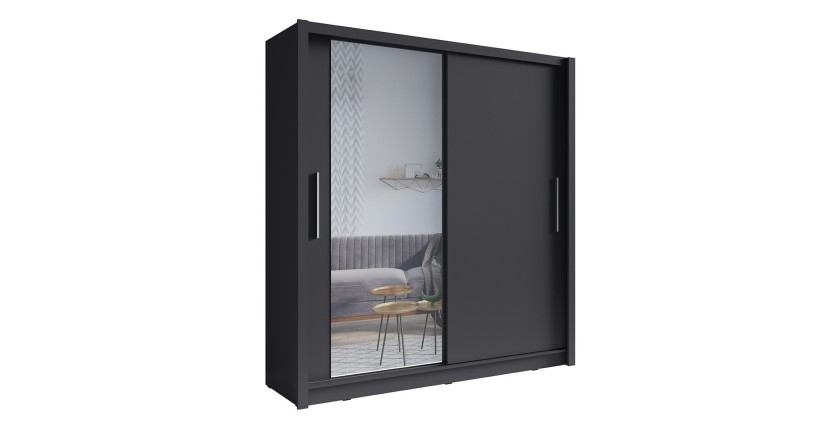 Schwebetürenschrank mit Spiegel - 205 cm - graphitgrau - Kollektion OZZULA