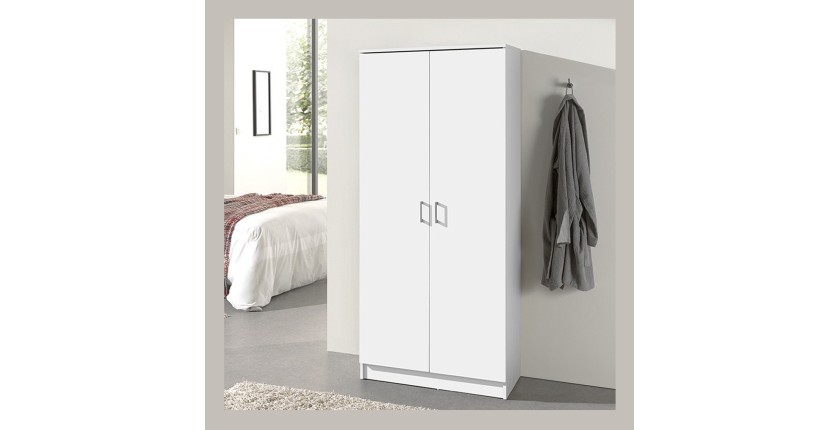Armoire de rangement REY 80cm, idéal pour votre entrée, votre buanderie ou encore votre salle de bain.