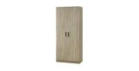 Armoire DALAMAN 2 portes, chêne Sonoma, poignées grises, style contemporain