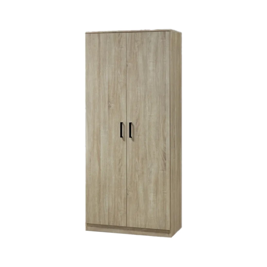 Armoire DALAMAN 2 portes, chêne Sonoma, poignées grises, style contemporain