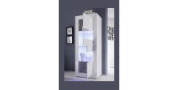 Vitrine avec porte en verre, collection CISA, coloris blanc laqué brillant