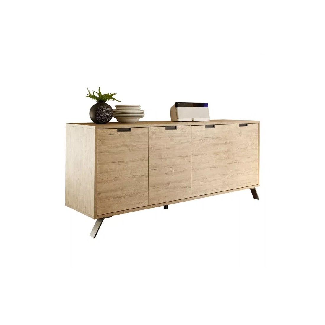 Buffet de 4 puertas, colección SHOW, color roble claro