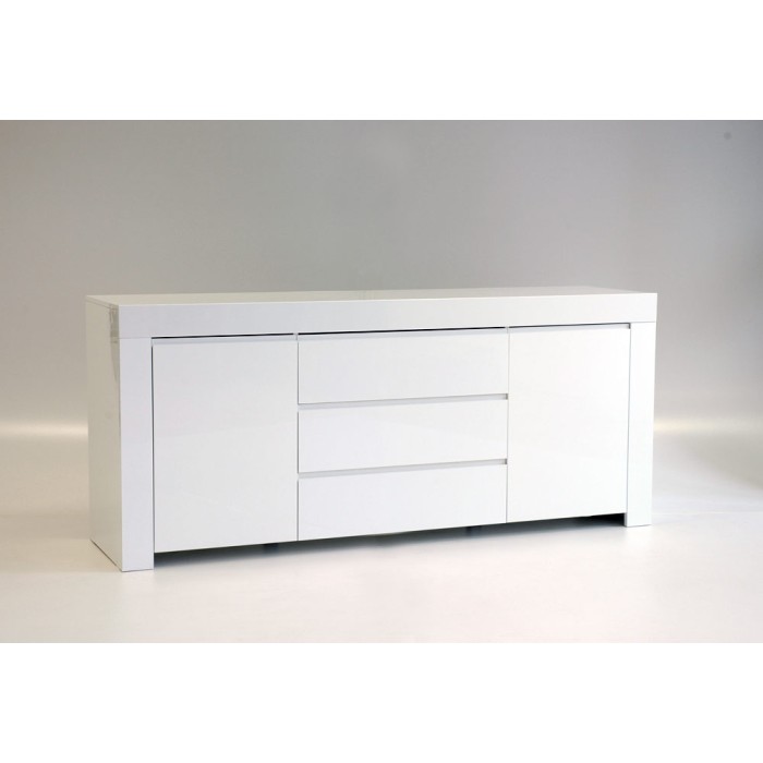 Buffet medium 2 deuren en 3 laden, collectie FOLOMI, kleur glanzend wit lak