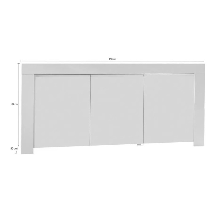 Buffet 3 ante, collezione FOLOMI, colore bianco lucido lacato