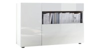 Buffet 1 tiroir et 2 portes, collection KALO, coloris blanc, idéal dans votre salon