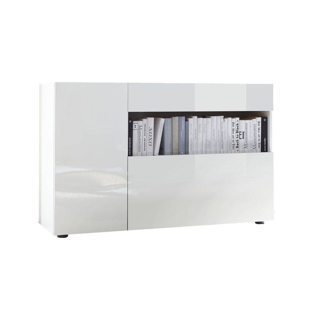 Buffet 1 tiroir et 2 portes, collection KALO, coloris blanc, idéal dans votre salon