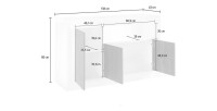 Buffet 3 portes battantes en bois, coloris gris foncé, collection URBAN