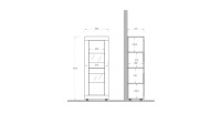 Vitrine design 2 portes collection ACCESS. Coloris blanc et chêne clair