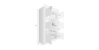 Vitrine 4 portes en verre sans éclairage, collection CISA, coloris blanc laqué brillant