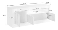Meuble TV 3 portes battantes en bois, coloris béton, collection URBAN