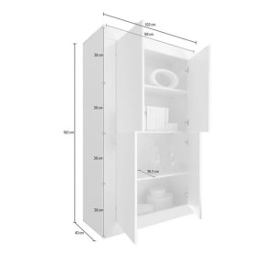 Vaisselier 4 portes CISA – Blanc laqué brillant – Design moderne et fonctionnel