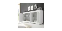 Buffet 3 portes, collection ISORA, coloris blanc laqué brillant