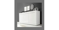 Buffet 3 portes, collection ISORA, coloris blanc laqué brillant
