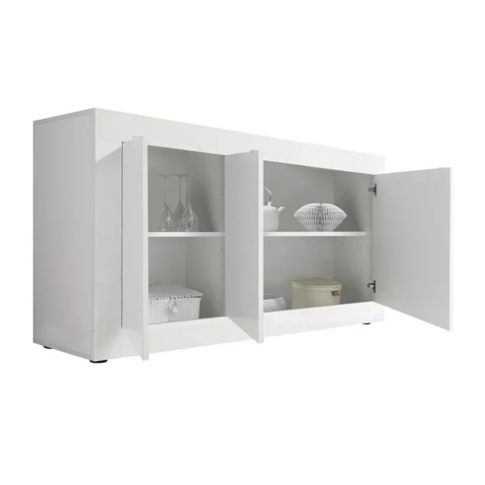 Buffet 3 ante, collezione ISORA, colore bianco lucido lacato