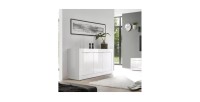 Buffet 3 portes, collection ISORA, coloris blanc laqué brillant
