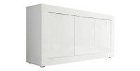 Buffet 3 portes, collection CISA, coloris blanc laqué brillant