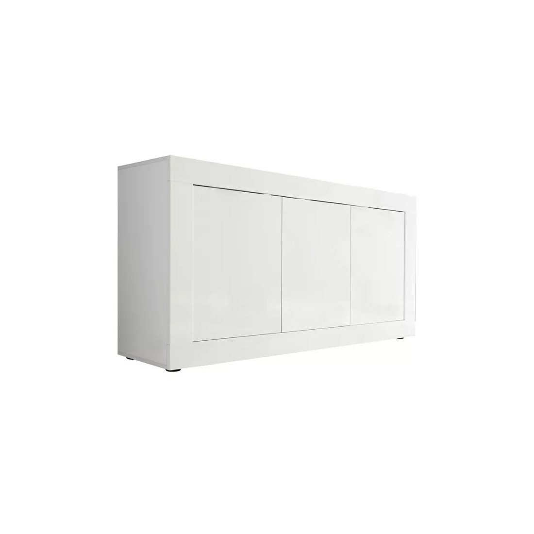 Buffet 3 portes, collection CISA, coloris blanc laqué brillant