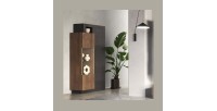 Vitrine 2 portes collection DOMI. Coloris gris anthracite et chêne foncé