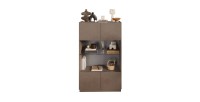 Vetrina design 2 porte, collezione DOMI, grigio antracite/quercia scura