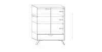 Vitrine SHOW – 2 portes en verre et 1 tiroir – Coloris chêne clair – Design moderne