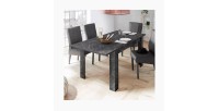 Table extensible, collection COLOMARMO, coloris noir effet marbre, idéal pour une salle à manger moderne et tendance