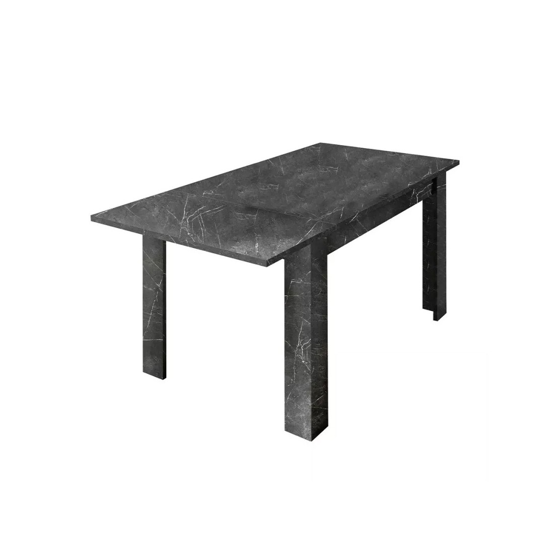 Table extensible, collection COLOMARMO, coloris noir effet marbre, idéal pour une salle à manger moderne et tendance