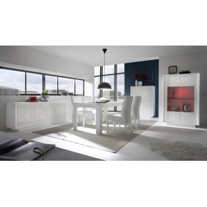 Table 180x90, Collection FALL, couleur blanc laqué mat