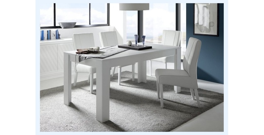 Table 180x90, Collection FALL, couleur blanc laqué mat